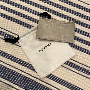 EUC Cuyana Zip Card Holder in Light Stone LIKE NEW